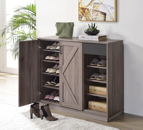 Toski Rustic Gray Oak Cabinet - Home Furniture And More (Brentwood, MD)