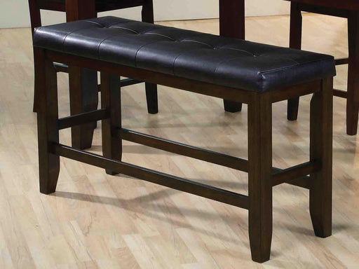 Urbana Black PU & Espresso Counter Height Bench - Home Furniture And More (Brentwood, MD)