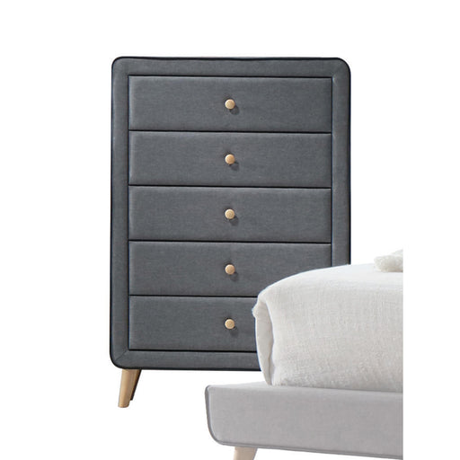 Valda Light Gray Fabric Chest - Home Furniture And More (Brentwood, MD)