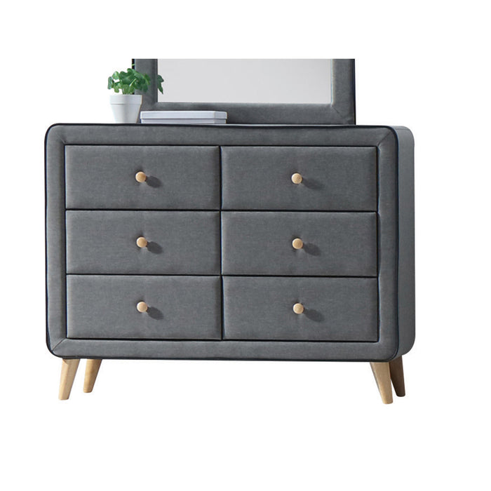 Valda Light Gray Fabric Dresser - Home Furniture And More (Brentwood, MD)