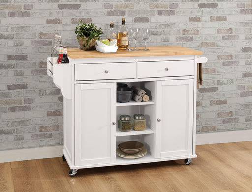 Tullarick Natural & White Kitchen Cart - Home Furniture And More (Brentwood, MD)