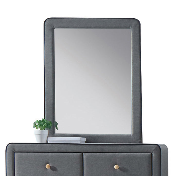 Valda Light Gray Fabric Mirror - Home Furniture And More (Brentwood, MD)