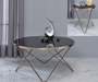 Valora Champagne & Black Glass Coffee Table - Home Furniture And More (Brentwood, MD)