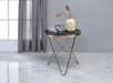 Valora Champagne & Black Glass End Table - Home Furniture And More (Brentwood, MD)