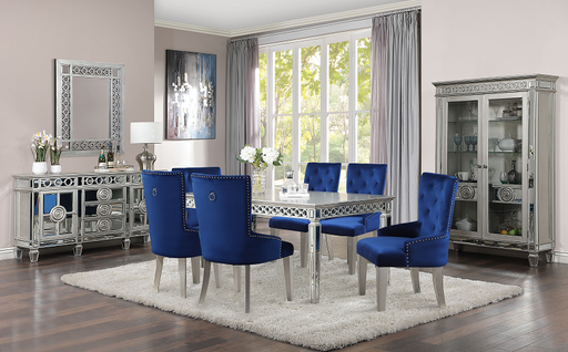 Varian Mirrored & Antique Platinum Dining Table (90"L) - Home Furniture And More (Brentwood, MD)
