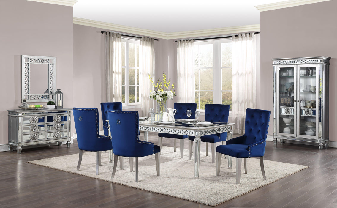Varian Mirrored & Antique Platinum Dining Table (72"L) - Home Furniture And More (Brentwood, MD)