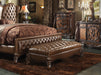 Versailles 2-Tone Light Brown PU & Cherry Oak Bench - Home Furniture And More (Brentwood, MD)