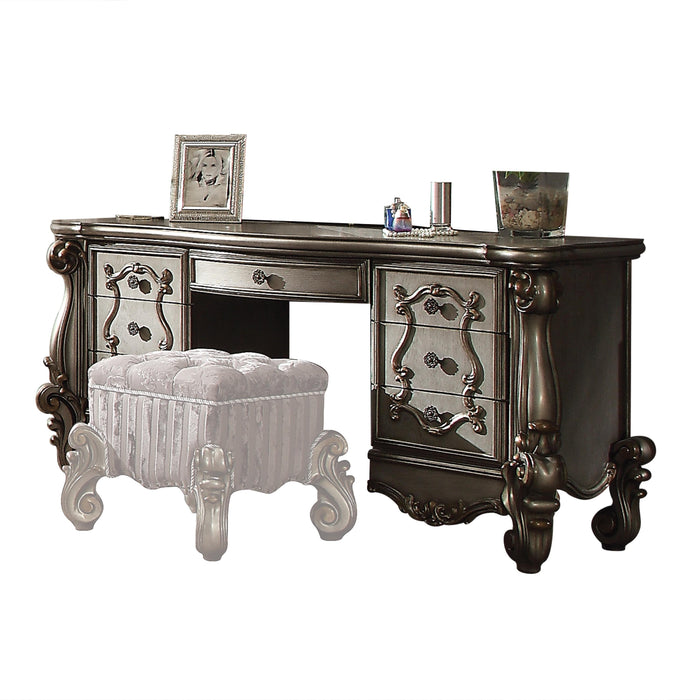 Versailles Antique Platinum Vanity Desk - Home Furniture And More (Brentwood, MD)