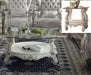 Versailles Bone White & Clear Glass Coffee Table - Home Furniture And More (Brentwood, MD)