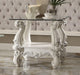 Versailles Bone White & Clear Glass End Table - Home Furniture And More (Brentwood, MD)