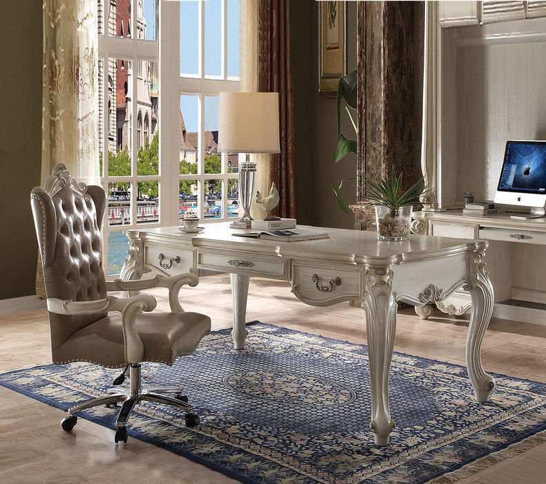 Versailles Bone White Computer Desk & Hutch - Home Furniture And More (Brentwood, MD)