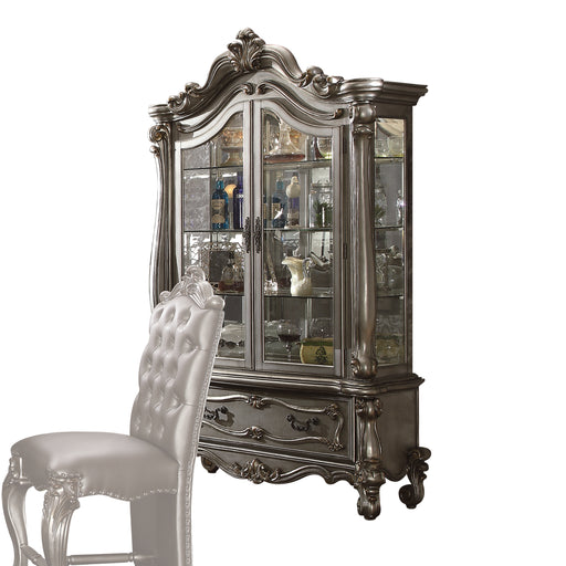 Versailles Antique Platinum Curio Cabinet - Home Furniture And More (Brentwood, MD)