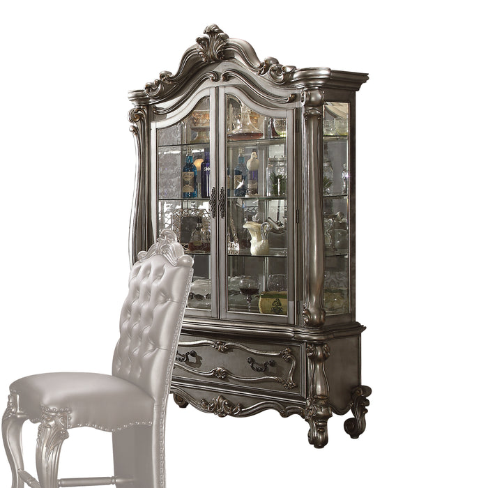 Versailles Antique Platinum Curio Cabinet - Home Furniture And More (Brentwood, MD)