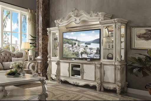 Versailles Bone White Entertainment Center (Side Piers & Bridge) - Home Furniture And More (Brentwood, MD)