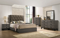 Avantika Fabric & Rustic Gray Oak Eastern King Bed - Home Furniture And More (Brentwood, MD)