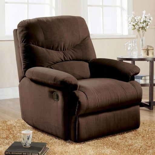 Arcadia Chocolate Microfiber Recliner (Motion) - Home Furniture And More (Brentwood, MD)