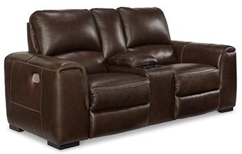 Alessandro Power Reclining Loveseat with Console - Home Furniture And More (Brentwood, MD)