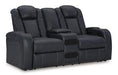 Fyne-Dyme Power Reclining Loveseat with Console - Home Furniture And More (Brentwood, MD)