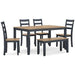 Gesthaven Dining Table with 4 Chairs and Bench (Set of 6) - Home Furniture And More (Brentwood, MD)
