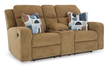 Kanlow Reclining Loveseat with Console - Home Furniture And More (Brentwood, MD)