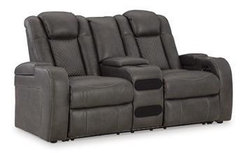 Fyne-Dyme Power Reclining Loveseat with Console - Home Furniture And More (Brentwood, MD)