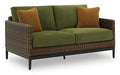 Horizon Hall Outdoor Loveseat with Cushion - Home Furniture And More (Brentwood, MD)