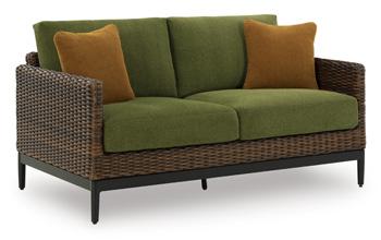 Horizon Hall Outdoor Loveseat with Cushion - Home Furniture And More (Brentwood, MD)