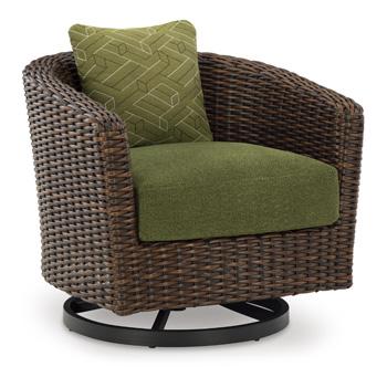 Horizon Hall Outdoor Swivel Lounge Chair with Cushion - Home Furniture And More (Brentwood, MD)