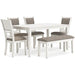 Erinberg Dining Table and 4 Chairs and Bench (Set of 6) - Home Furniture And More (Brentwood, MD)