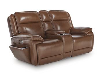 Healy Pier Power Reclining Loveseat with Console - Home Furniture And More (Brentwood, MD)