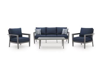 Gali Outdoor Sofa/Chairs/Table Set (Set of 4) - Home Furniture And More (Brentwood, MD)