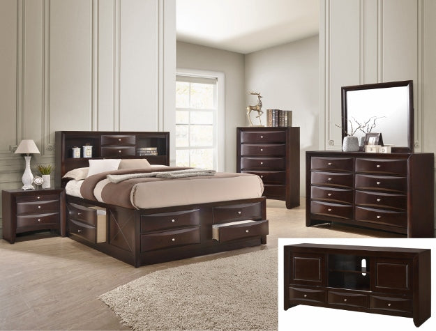 EMILY DRESSER 8 DRAWERS DARK CHERRY - Home Furniture And More (Brentwood, MD)