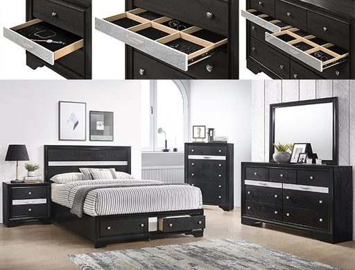 REGATA DRESSER BLACK/SILVER - Home Furniture And More (Brentwood, MD)