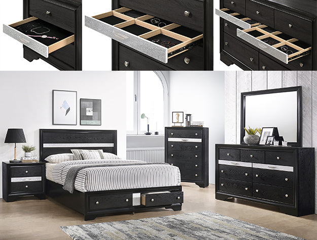 REGATA DRESSER BLACK/SILVER - Home Furniture And More (Brentwood, MD)