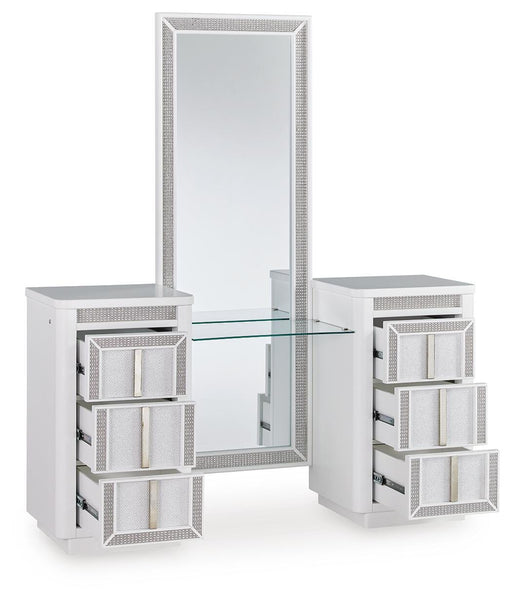 Chalanna Vanity with Mirror - Home Furniture And More (Brentwood, MD)