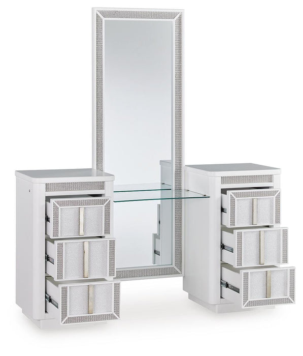 Chalanna Vanity with Mirror - Home Furniture And More (Brentwood, MD)