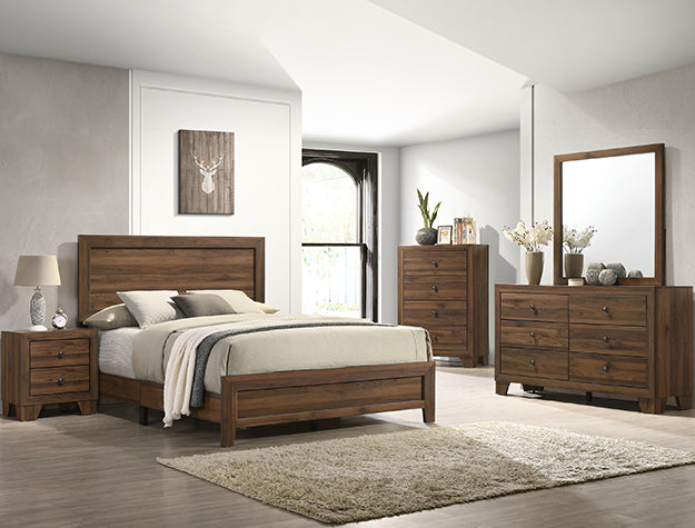 MILLIE FULL BED IN ONE BOX -BROWN CHERRY - Home Furniture And More (Brentwood, MD)