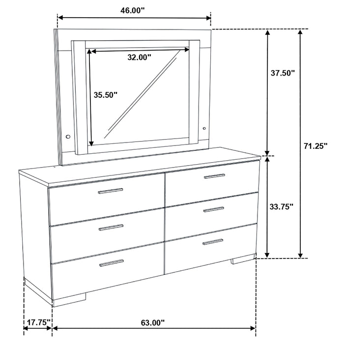 Felicity Dresser with LED Mirror - Home Furniture And More (Brentwood, MD)