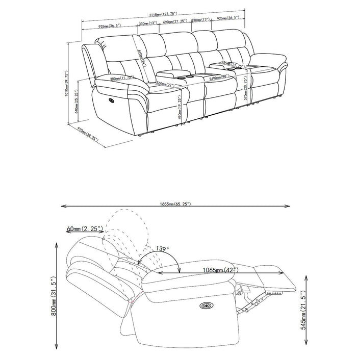 Bahrain Power Home Theater Seating - Home Furniture And More (Brentwood, MD)