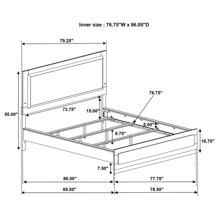 Caraway Panel Bed with LED Lighting - Home Furniture And More (Brentwood, MD)