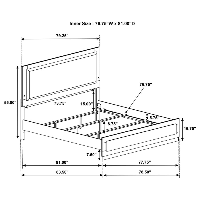 Caraway Panel Bed with LED Lighting - Home Furniture And More (Brentwood, MD)