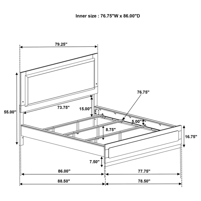 Caraway Panel Bed with LED Lighting - Home Furniture And More (Brentwood, MD)