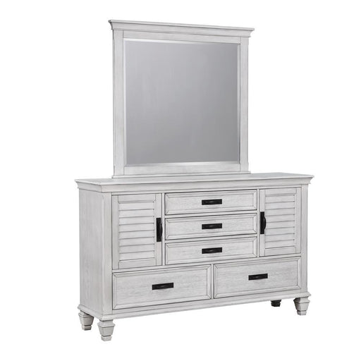 Franco Rectangular Dresser Mirror Antique White - Home Furniture And More (Brentwood, MD)