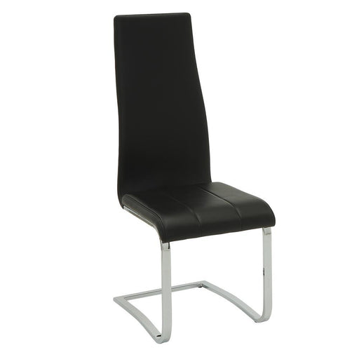 Montclair High Back Dining Chairs Black and Chrome (Set of 4) - Home Furniture And More (Brentwood, MD)