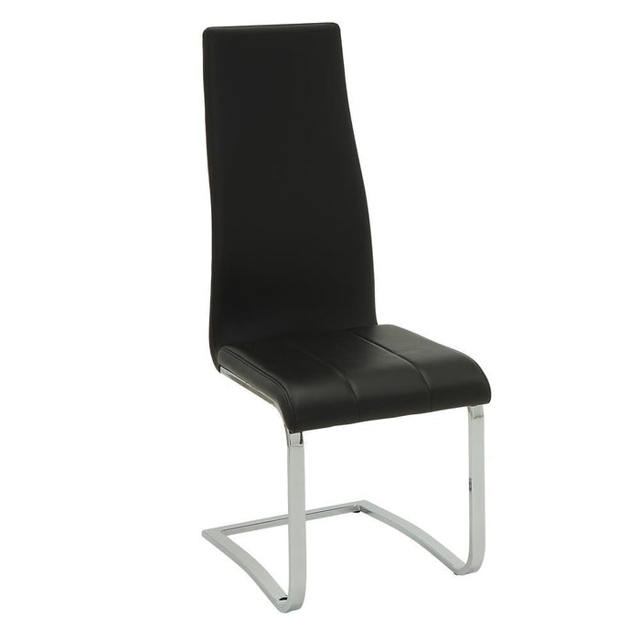 Montclair High Back Dining Chairs Black and Chrome (Set of 4) - Home Furniture And More (Brentwood, MD)