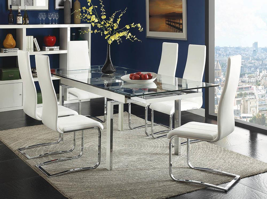 Montclair High Back Dining Chairs Black and Chrome (Set of 4) - Home Furniture And More (Brentwood, MD)