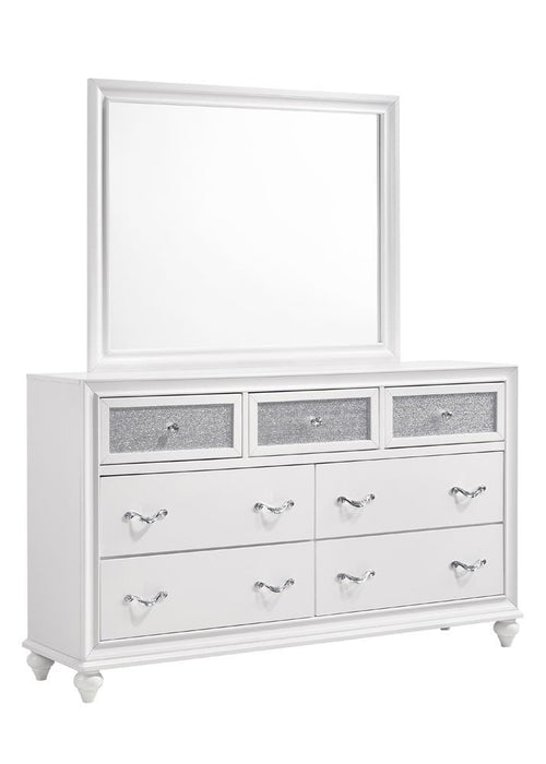 Barzini Rectangle Dresser Mirror White - Home Furniture And More (Brentwood, MD)