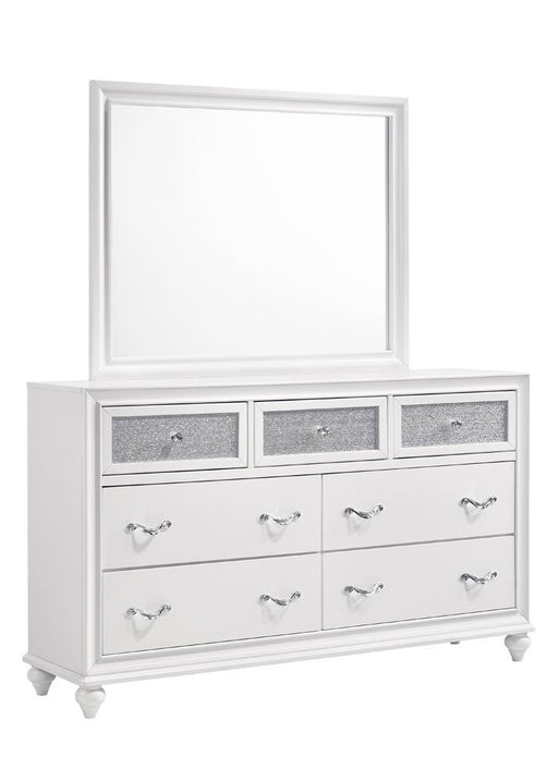 Barzini Rectangle Dresser Mirror White - Home Furniture And More (Brentwood, MD)
