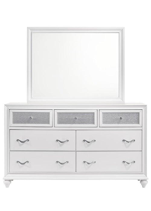Barzini Rectangle Dresser Mirror White - Home Furniture And More (Brentwood, MD)
