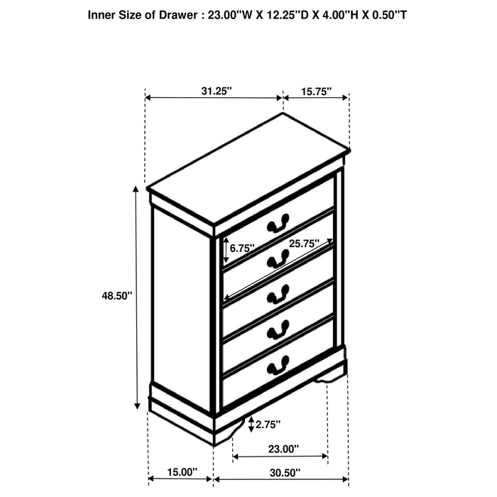 Louis Philippe Chest of Drawers - Home Furniture And More (Brentwood, MD)